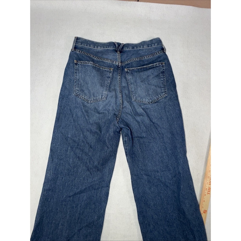 Veronica Beard Taylor Relaxed Wide Leg Jeans Blue Denim High Rise Cuffed Hem 30 - Picture 11 of 13